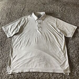 Footjoy Polo Shirt Mens 2XL Lisle‎ Space Dyed Heather Golf Performance Casual